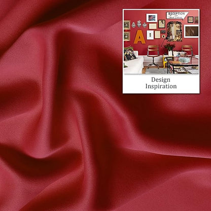 DUALIFE Red Blackout Curtains 45 Inches Long Short Kitchen Curtains - Image 4