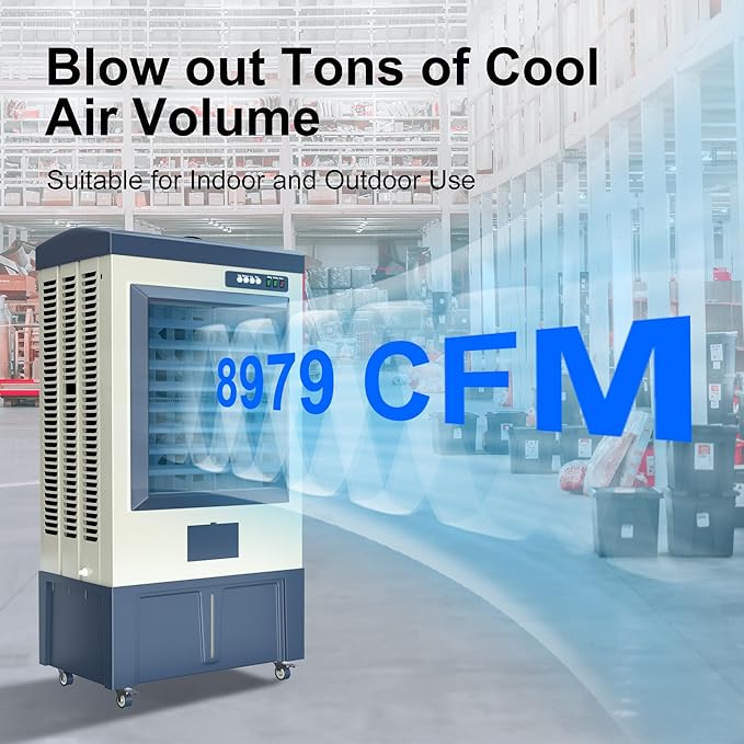 Uthfy 8979 CFM Swamp Cooler, 5 Ice Box, 120° Oscillation, Portable Air - Image 2