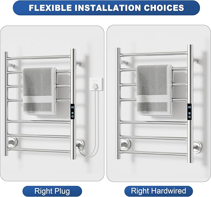 Heated Towel Rack for Bathroom Towel Warmer Racks Wall Mounted - Image 2