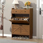 Shoe Cabinet with 2 Flip Drawers & 2 Storage Drawers, Rustic Farmhouse Narrow by Thacuok