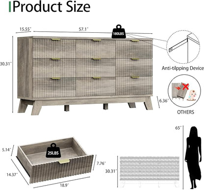 Xixini Fluted Dresser for Bedroom - Image 2
