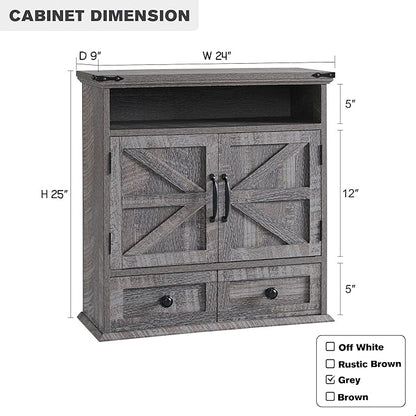 ACCOHOHO Bathroom Wall Cabinet, Farmhouse Medicine Cabinet, Adjustable Shelf - Image 2