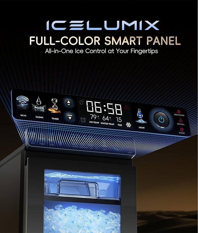 ecozy Nugget Ice Maker Countertop, Smart Pebble Ice Machine - Image 2
