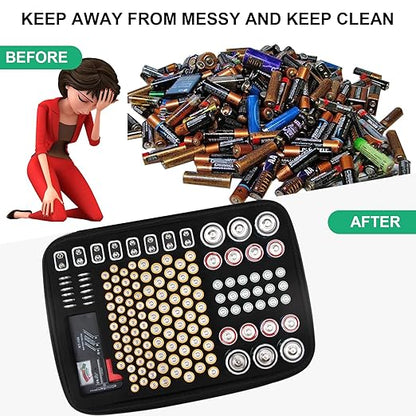 Battery Storage Box Hard Case Holds 148 Batteries, Waterproof Fireproof Battery - Image 6