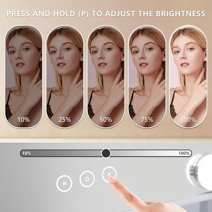 Vanity Makeup Mirror with Lights, 3 Color Lighting Modes Detachable 10X - Image 3