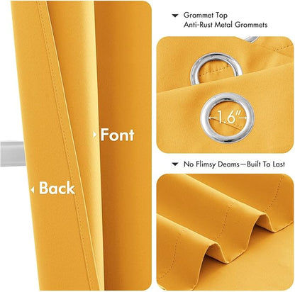 MIULEE Yellow Blackout Curtains - Image 4