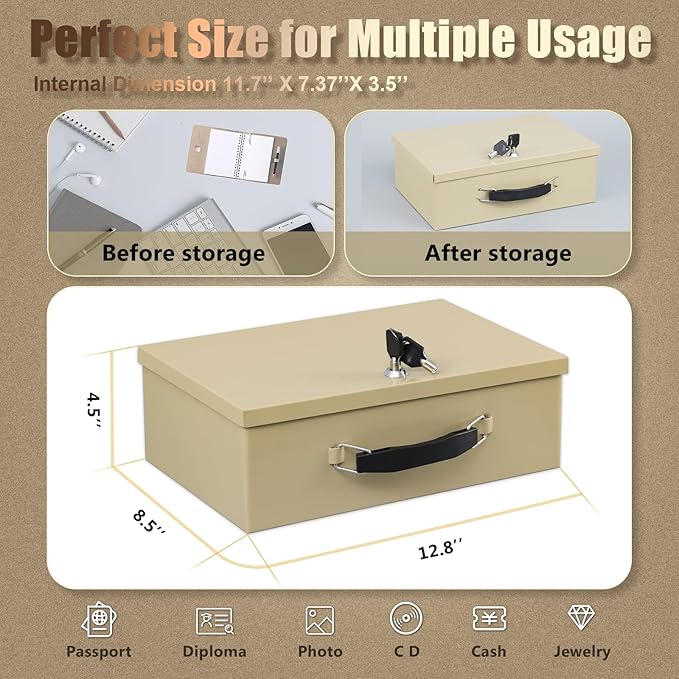 xydled Fire Resistant Safe Fire Safe Box - Image 3