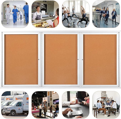 Outdoor Bulletin Board Weatherproof 72x36 in, Enclosed Bulletin Board - Image 9