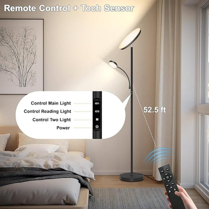 Floor Lamp-42W/4200LM Super Bright Floor Lamp, Dimmable 2-in-1 LED Floor Lamp - Image 3