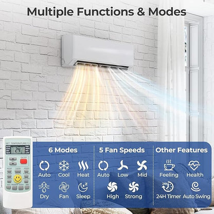 20K Dual 2 Zone Mini Split Air Conditioner and Heater, 20 SEER2 208-230V 9000 + - Image 5