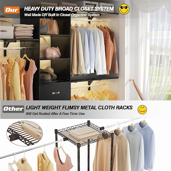 Armocity 96 Inches Closet System, 8FT Walk In Closet Organizer - Image 6