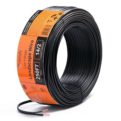 Wirefy 14/2 Low Voltage Landscape Wire 250 ft | Low Voltage Landscape Lighting by Wirefy