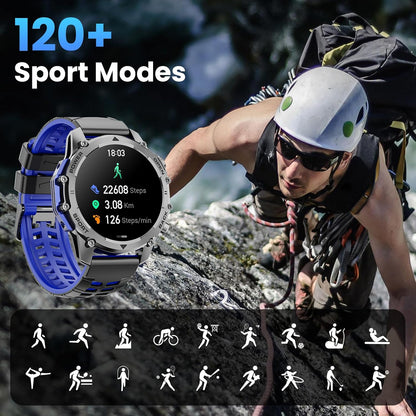 hwagol smart watches for men (call/notification),1.52''hd military smart on a desk or shelf