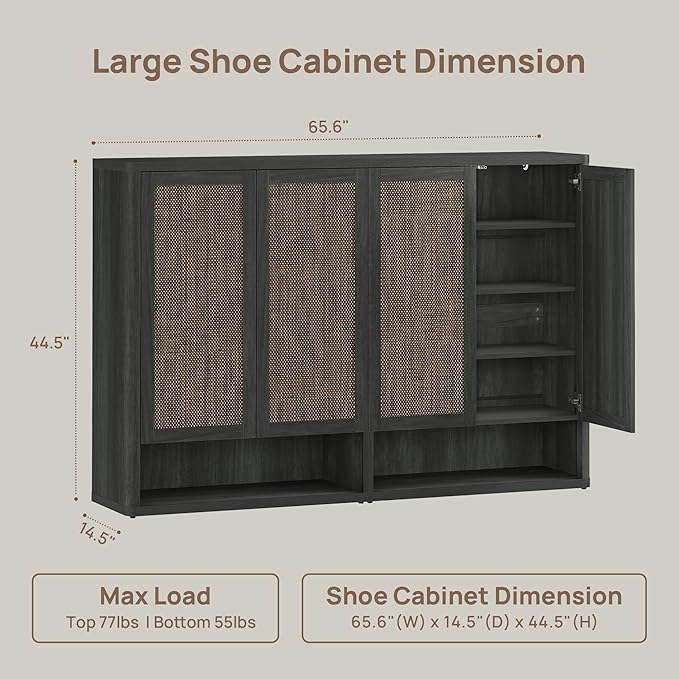 SICOTAS Rattan Shoe Storage Cabinet - Image 2