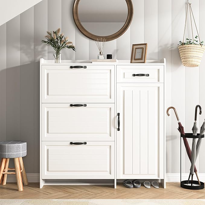 Shoe Cabinet for Entryway, Freestanding Shoe Storage Cabinet - Image 3