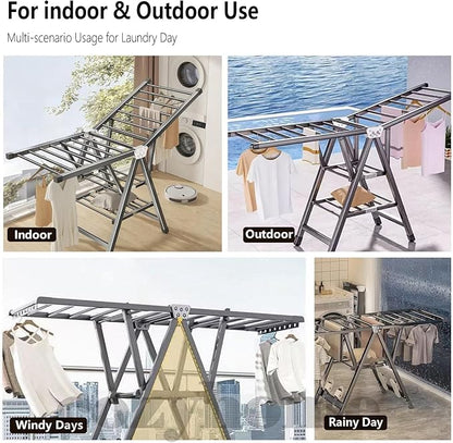 Heavy Duty Clothes Drying Rack Foldable –71" Extra Large Clothes Airer Drying - Image 8