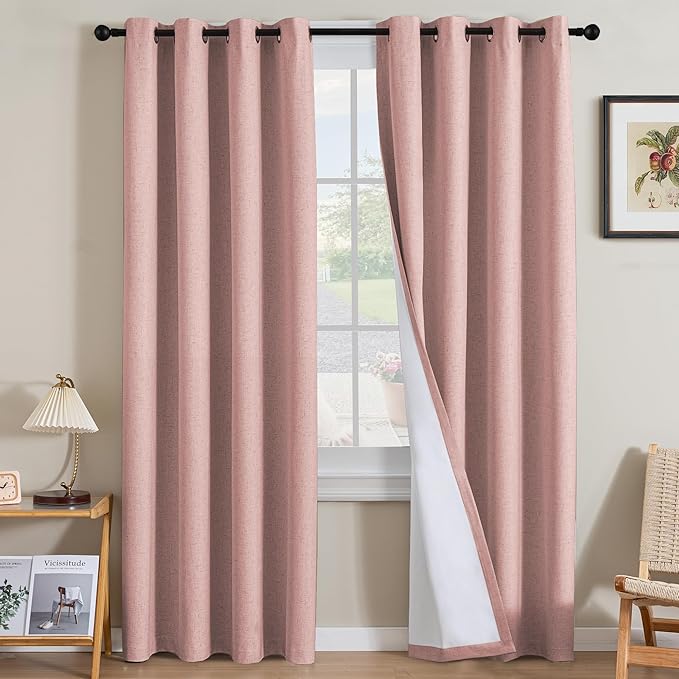 H.VERSAILTEX Linen Curtains 100% Blackout Curtains by HVERSAILTEX