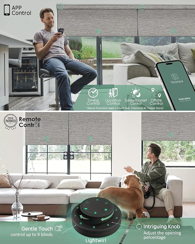 Yoolax Motorized Blinds with Remote, Smart Blinds - Image 3