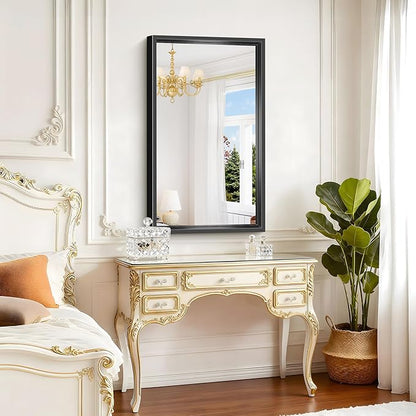 Bathroom Mirror, 40x24 Inch Brushed Black Rectangle Mirror, 0.6" Thickened Deep - Image 4