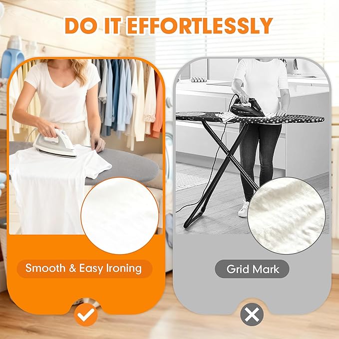 Ironing Board Cover and Pad, 15x54 Standard Size Thick Iron Padding, Scorch & - Image 4