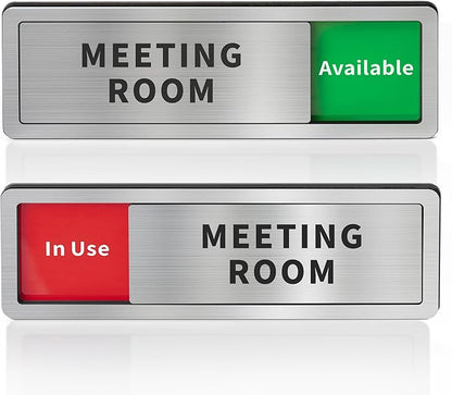 Meeting Room Sliding Door Signs Do Not Disturb, In Use/Available Slider Sign by Abudada