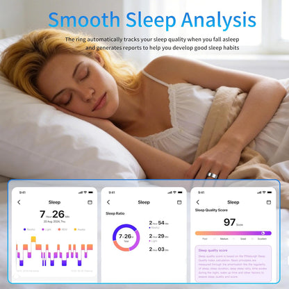 women men smart ring health tracker, sleep exercise, side view