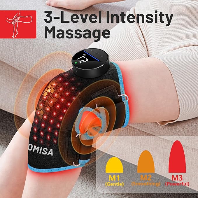 ROMISA Red Light Therapy Knee Brace & Vibration Knee Massage, 660nm & 850nm - Image 3