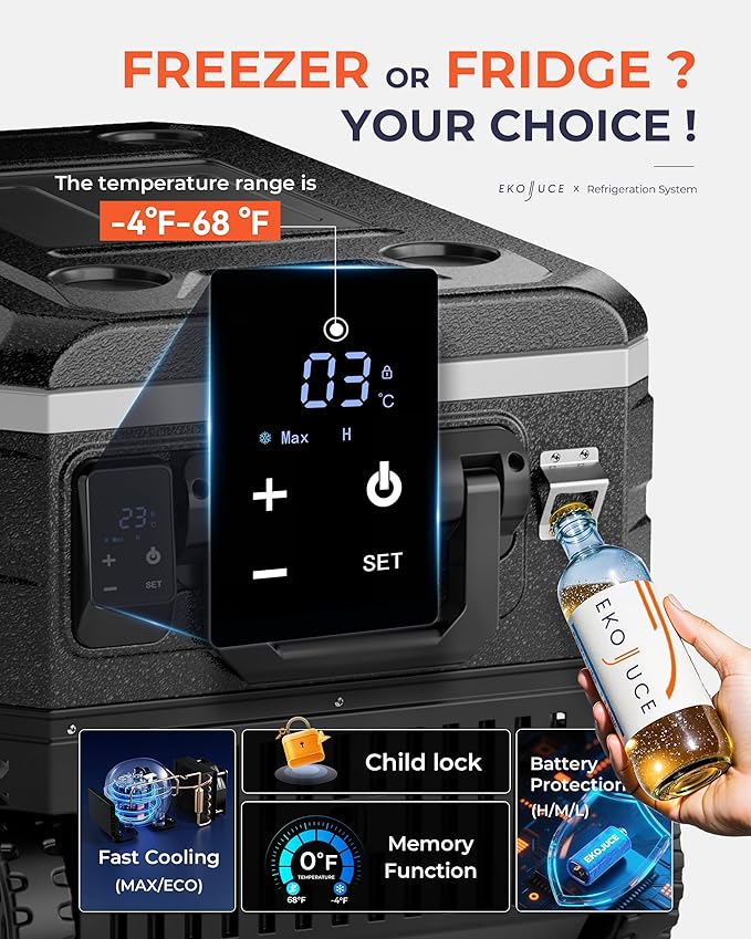 12V Refrigerator, 69 Quart Electric Cooler, 12V/24V DC 100~240V AC, 12v cooler - Image 4