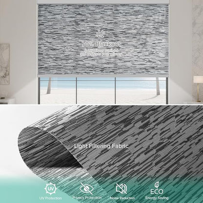 Kilonity Motorized Roller Shades, Light Filtering Remote Control Custom Window - Image 4