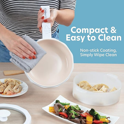 3-In-1 Electric Hot Pot w Dumpling Steamer & Rice Cooker - Image 4