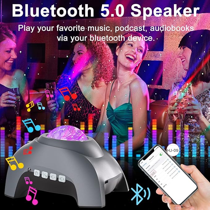 CIMELR Northern Lights Aurora Projector, Star Projector Music Bluetooth Speaker - Image 4
