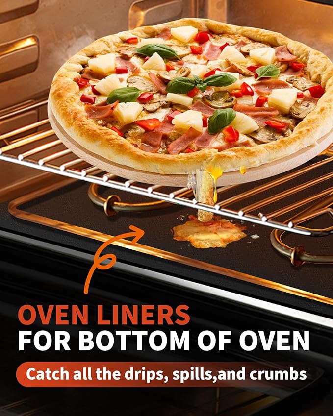 3 Pack Oven Liners for Bottom of Oven, 17x25" Large Heavy Duty Non-Stick - Image 2