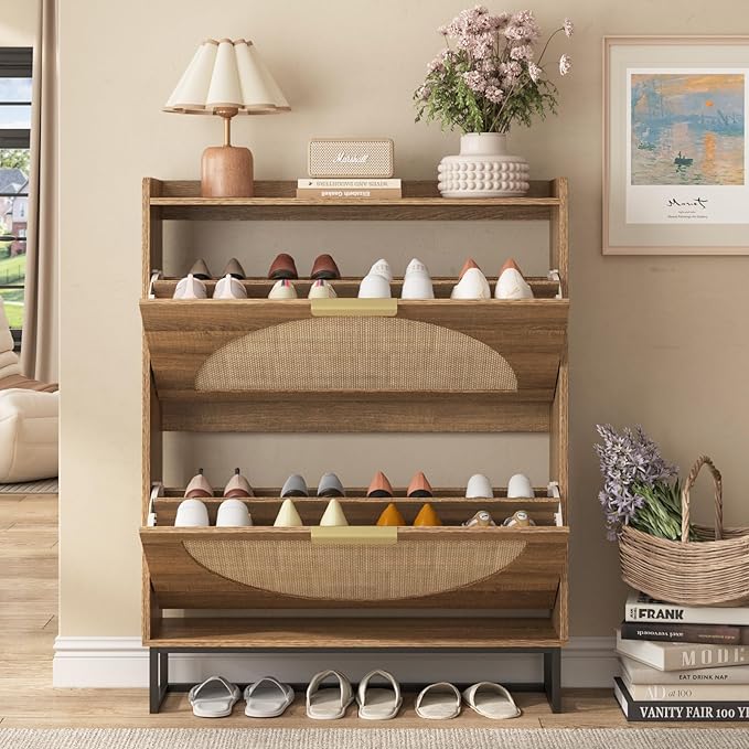 Maupvit Rattan Shoe Storage Cabinet - Image 3