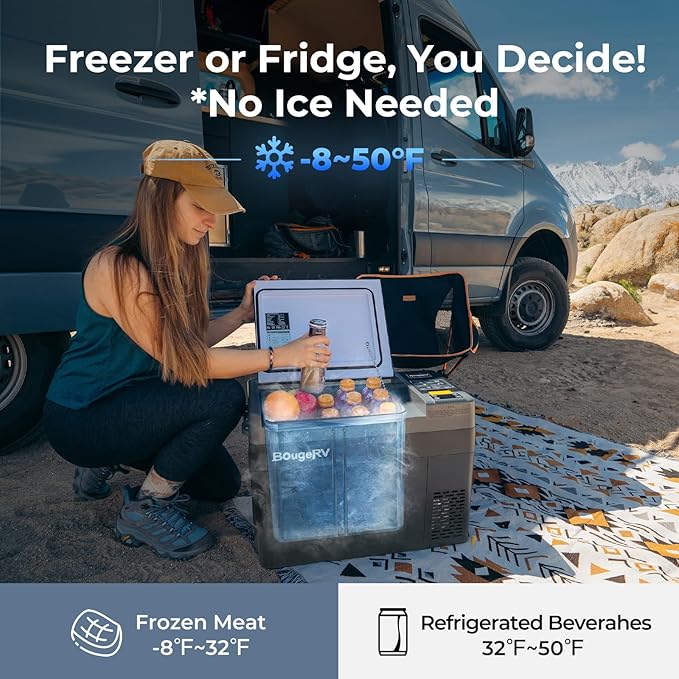 BougeRV 12 Volt Refrigerator, CRPRO 30 Quart 12V Car Fridge, Portable Freezer - Image 4