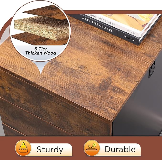 DEVAISE 3 Drawer Rolling File Cabinet - Image 7