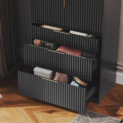 71.7" Wardrobe Armoire Wooden Closet - Image 5