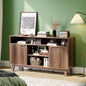 VINGLI Boho Fluted TV Stand for 70" TV, Solid Wood Entertainment Center by VINGLI