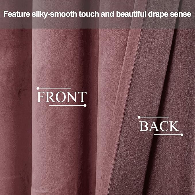 JIUZHEN Velvet Curtains 90 inches Long - Image 4