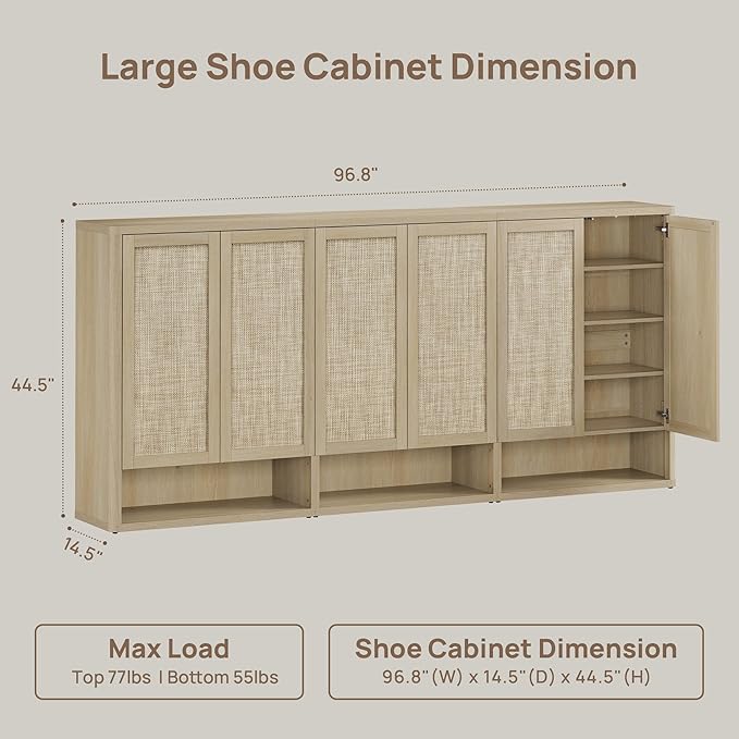 SICOTAS Rattan Shoe Storage Cabinet - Image 2