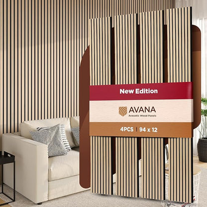 Avana Acoustic Wood Wall Panels – 94.4 x 12.6 Inch White Oak Acoustic Panels 4 by AvanaHome