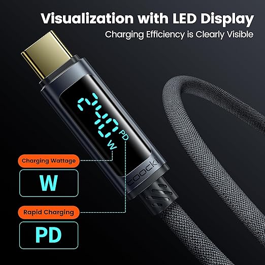 toocki USB C Cable 240W Fast Charging Cord - Image 3