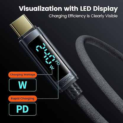 toocki USB C Cable 6.6ft 240W Fast Charging Cord - Image 3