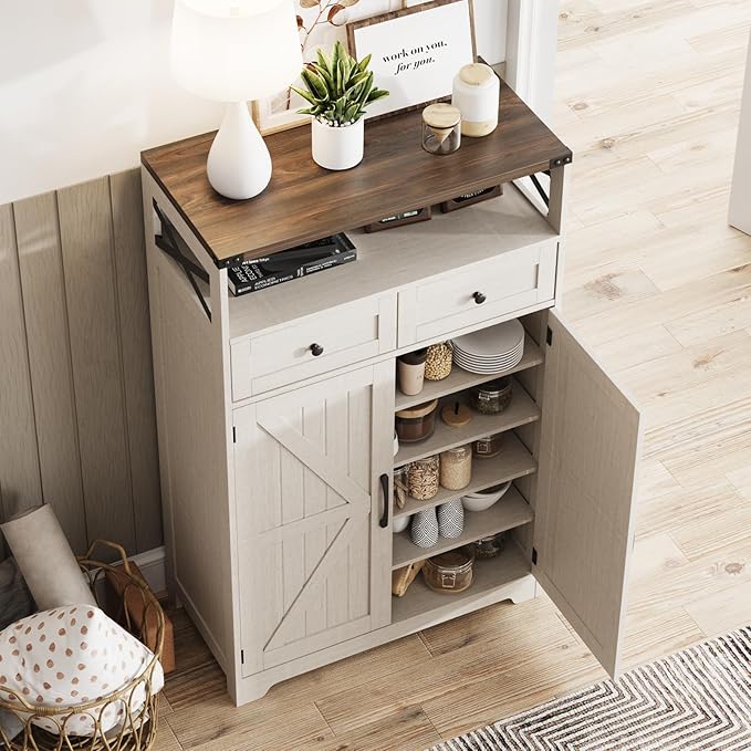 Maupvit Shoe Cabinet with Doors, 6-Tier Farmhouse Shoe Storage Cabinet with 2 - Image 7