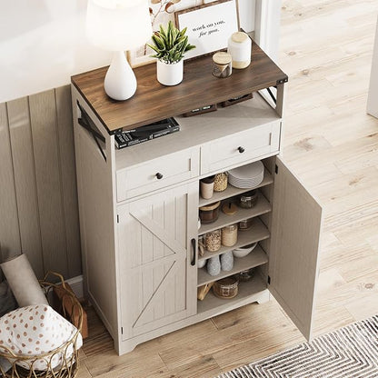 Maupvit Shoe Cabinet with Doors, 6-Tier Farmhouse Shoe Storage Cabinet with 2 - Image 7