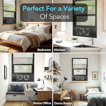 Comfort Zone Window Fan for Bedroom, 9 inch 3 Speed Dual Fans - Image 3
