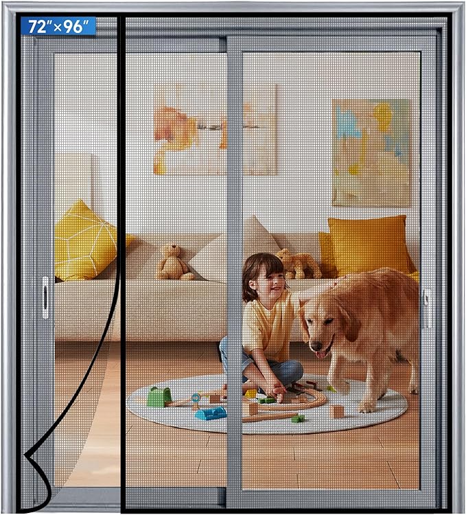 Magnetic Screen Door Left Right Side Opening Upgraded PET Mesh Greater Than by Longeas