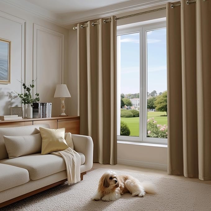Beauoop 100% Blackout Curtains 63 Inch Long 2 Panels - Image 5