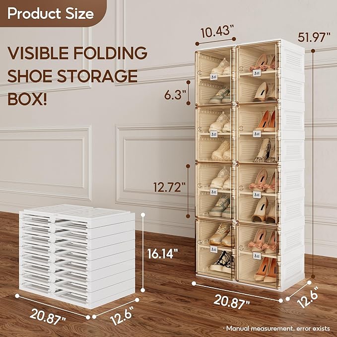 ANTBOX Shoe Organizer Storage Box, Portable Folding Shoe Rack - Image 5