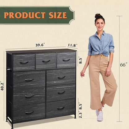 WLIVE 9-Drawer Dresser, Fabric Storage Tower - Image 3