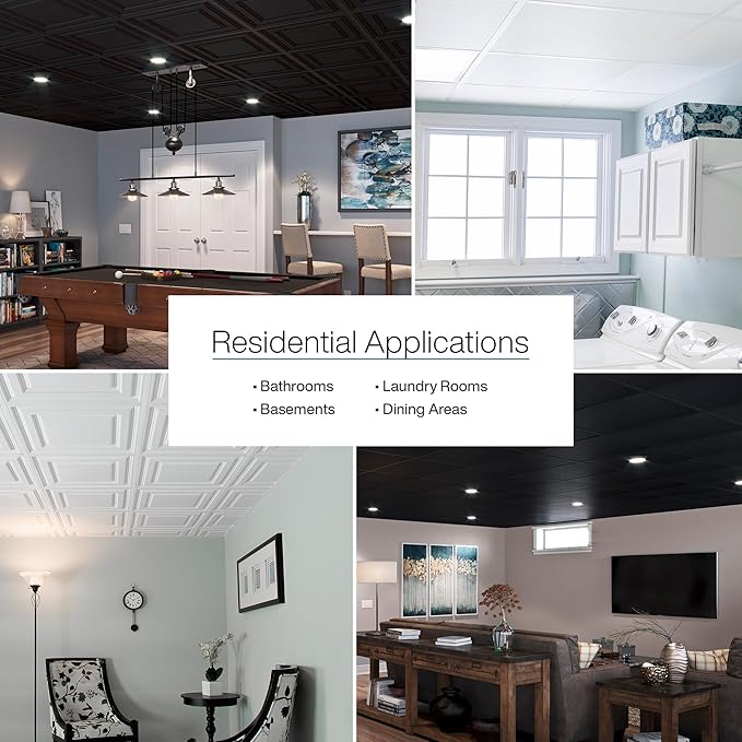 Genesis 2ft x 2ft Stucco Pro White Ceiling Tiles - Image 3
